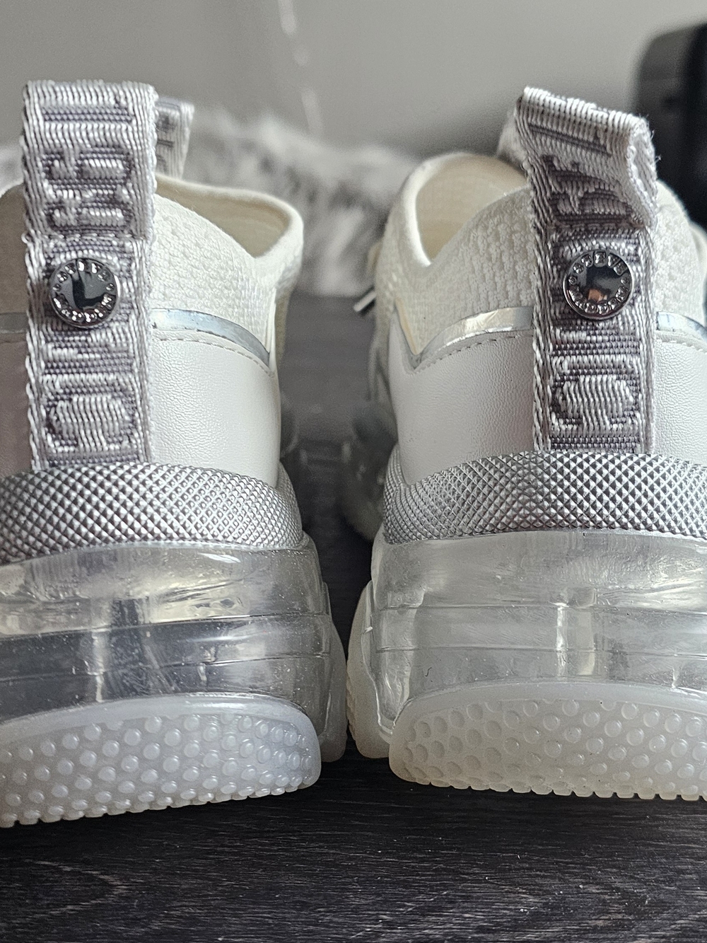 Steve Madden White & Silver Athletic Sneakers - Picture 4 of 7